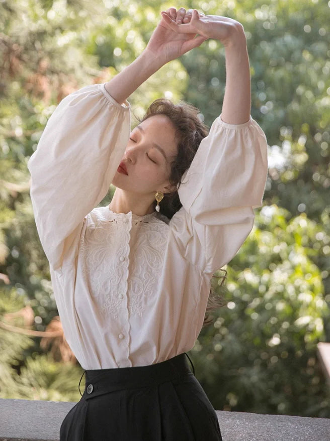 Vintage Embroidered Lace Blouse