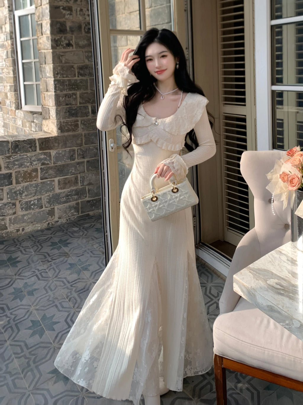 Princess Ruffle Lace Elegance Gown