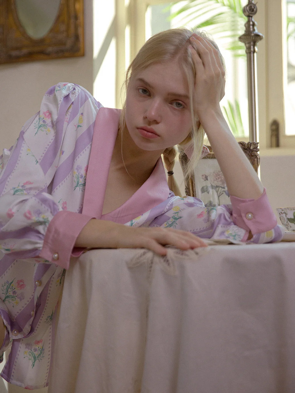 Whimsical Blossom Silk Pajama