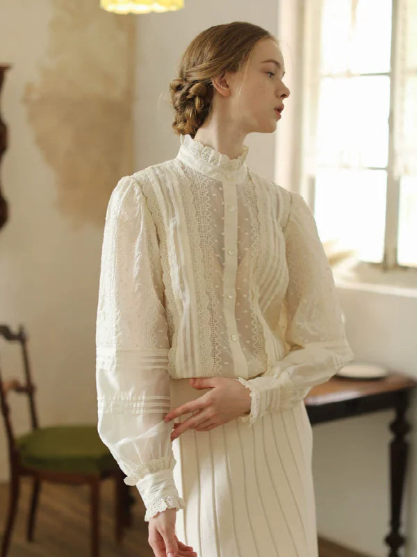 Classic Ivory Lace Story Blouse