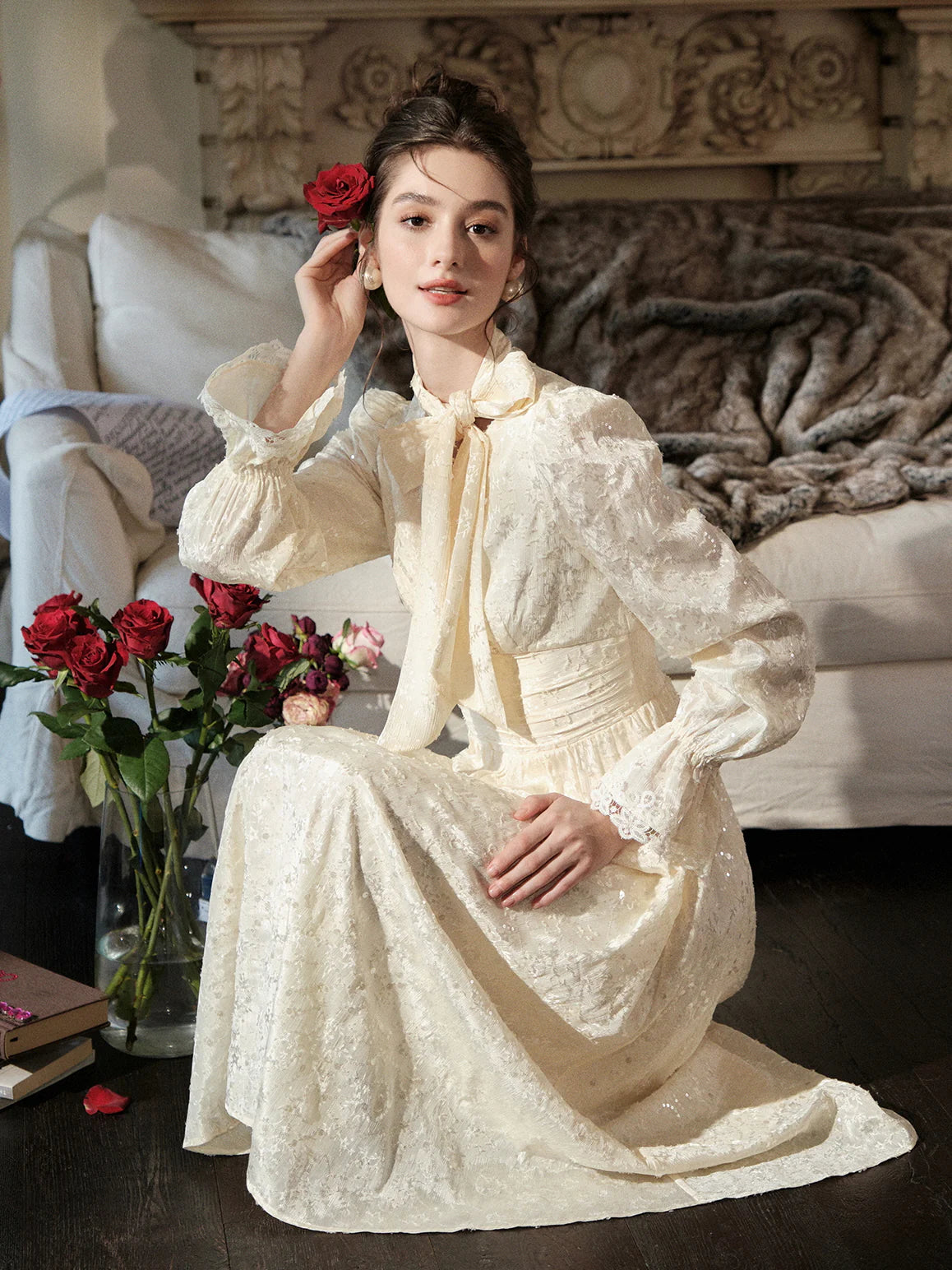 Enchanted Ivory Vintage Lace Dress