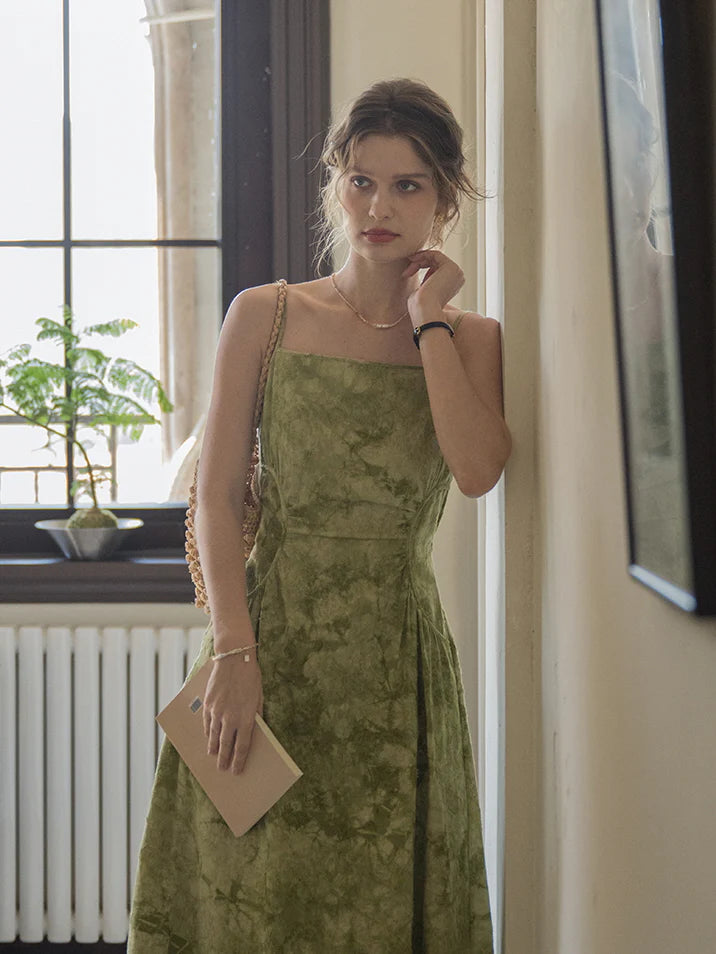 Olive Dream Linen Sundress