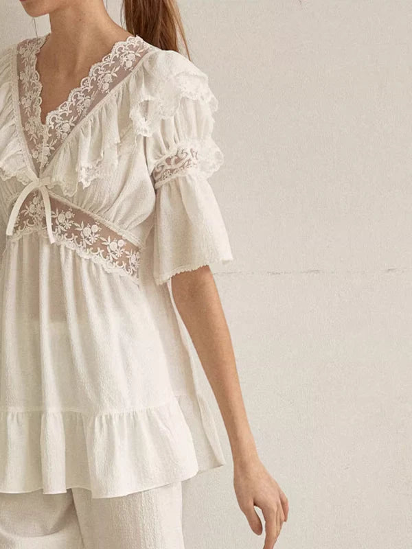 Romantic Lace Frill Pajama