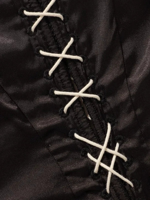 Classic Black Lace Frill Corset Jacket