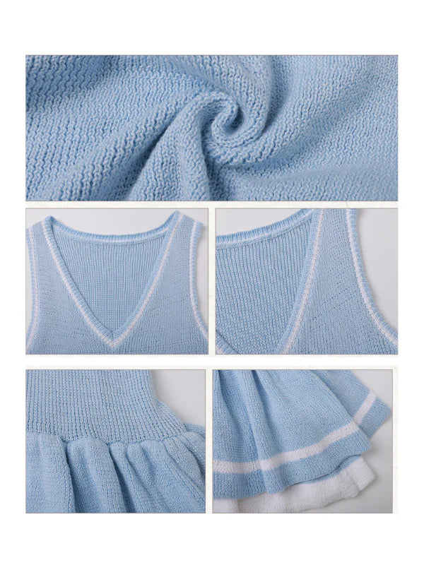 Baby Blue Knit Dropwaist Dress