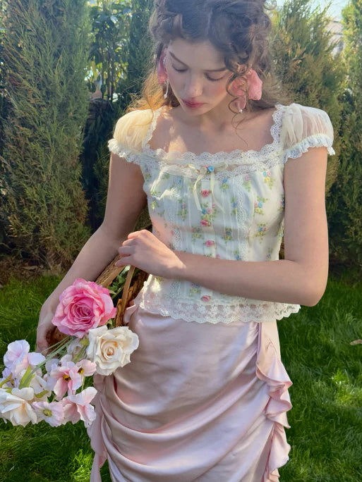 Floral Garden Lace Corset Top