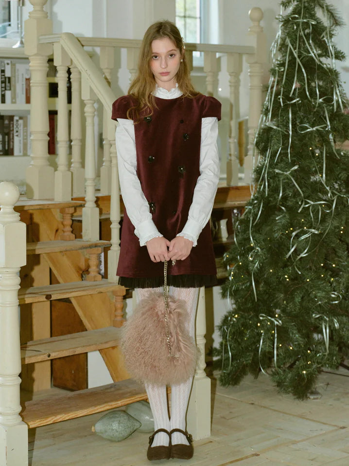 Burgundy Velvet Mini Dress