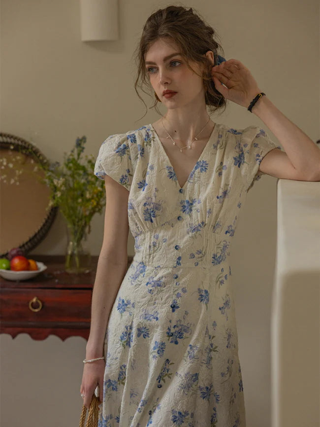 Blue Blossom Vintage Lace Dress