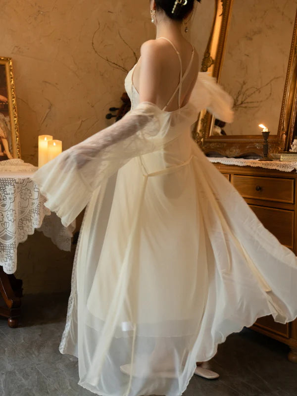 Moonlight Elegance Sheer Lounge Set