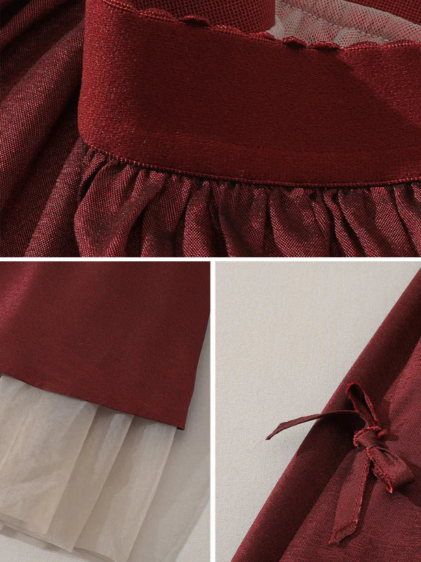 Vintage Layered Scarlet Tulle Skirt