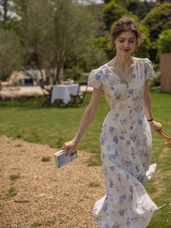 Blue Blossom Vintage Lace Dress