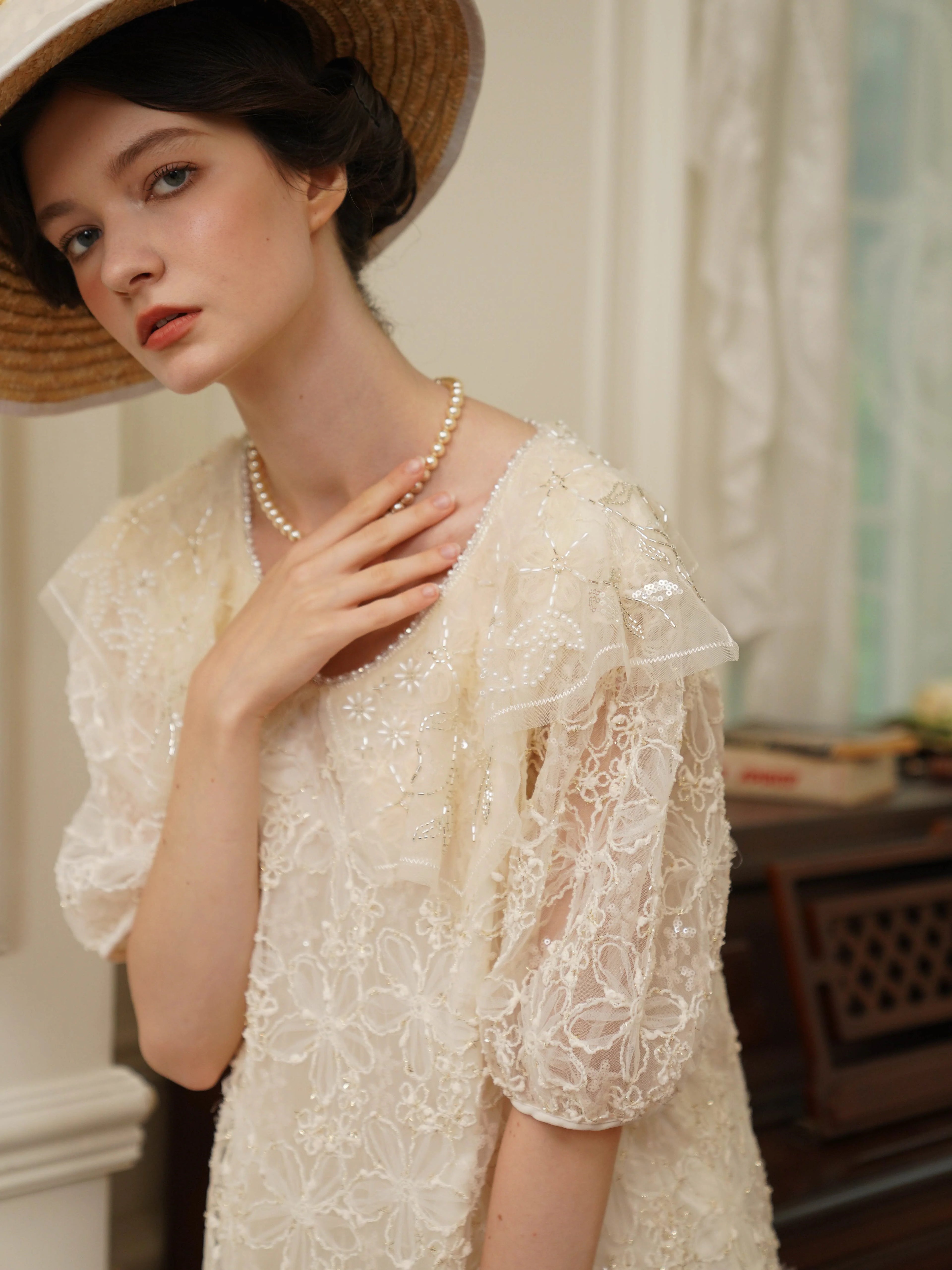 Ivory Lace Garden Waltz Dress