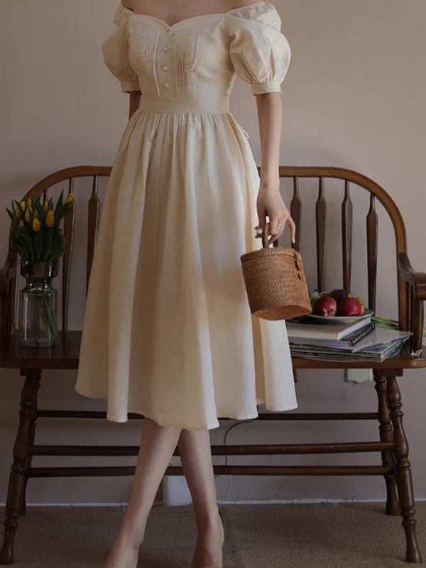 Vintage Elegance Midi Dress