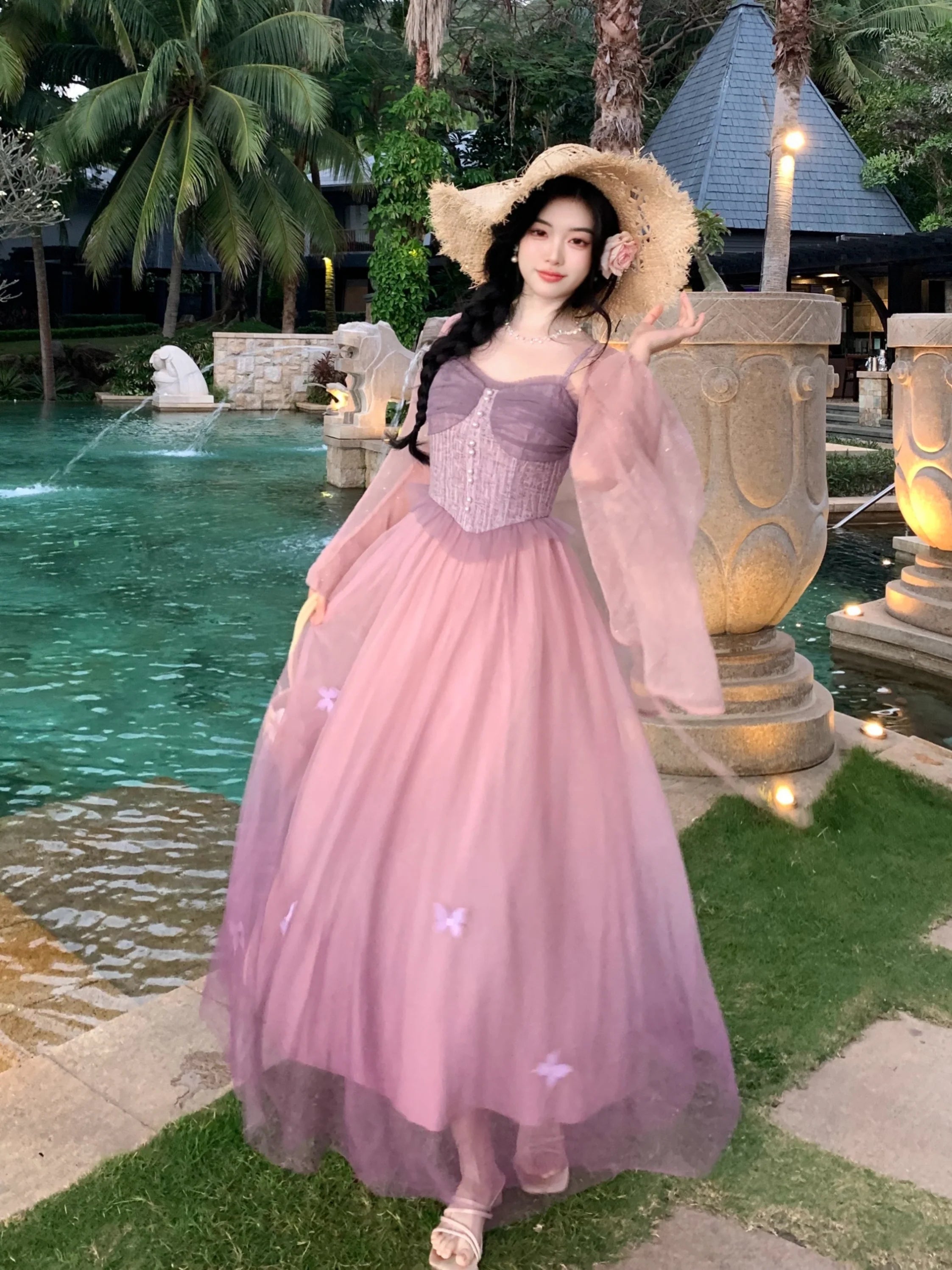 Ethereal Lavender Butterfly Dress