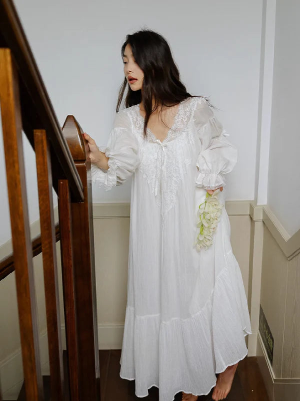 Morning Lace Long Nightgown