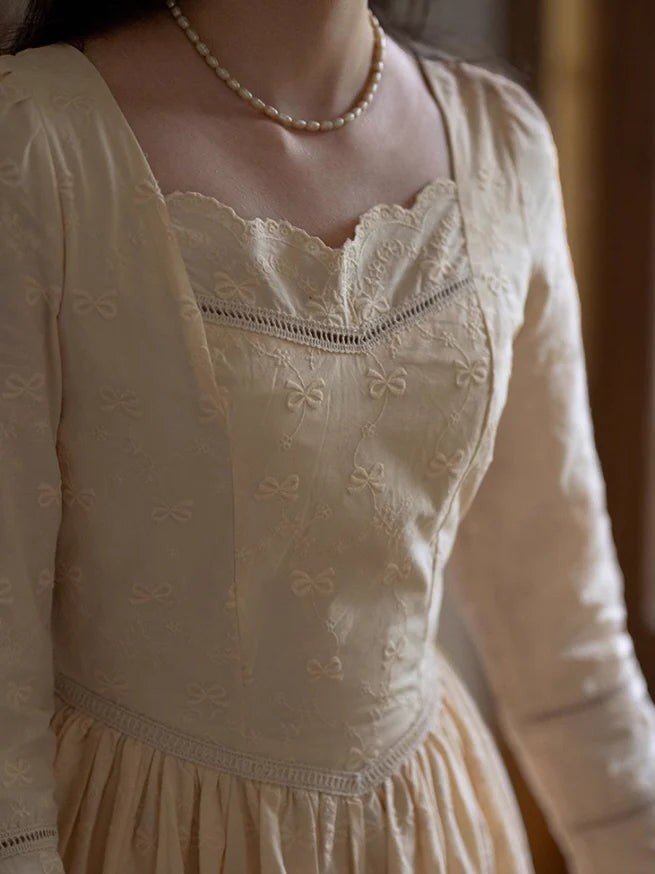 Timeless Elegance Cotton Embroidered Dress