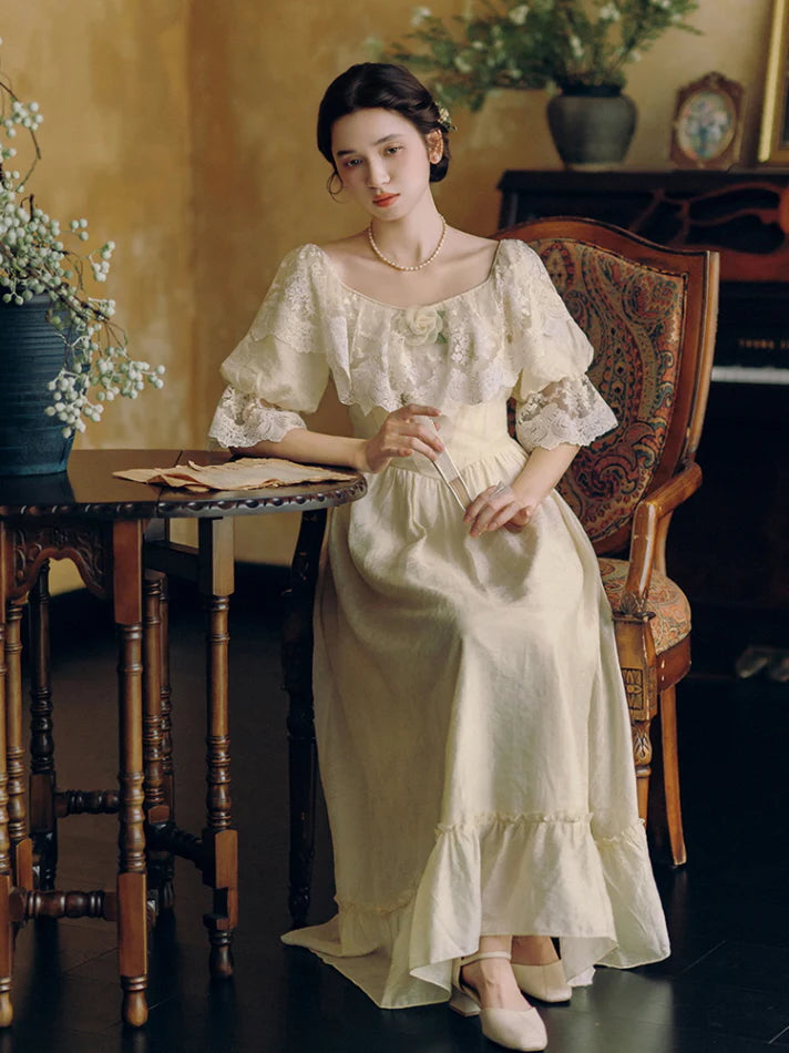 Storybook Lace Capelet Dress