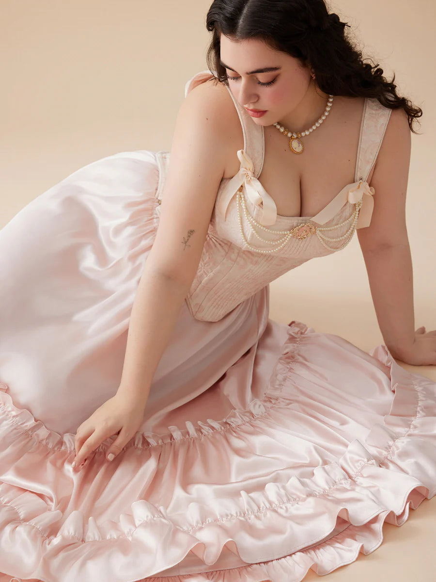 Blush Garden Rose Corset & Tiered Skirt