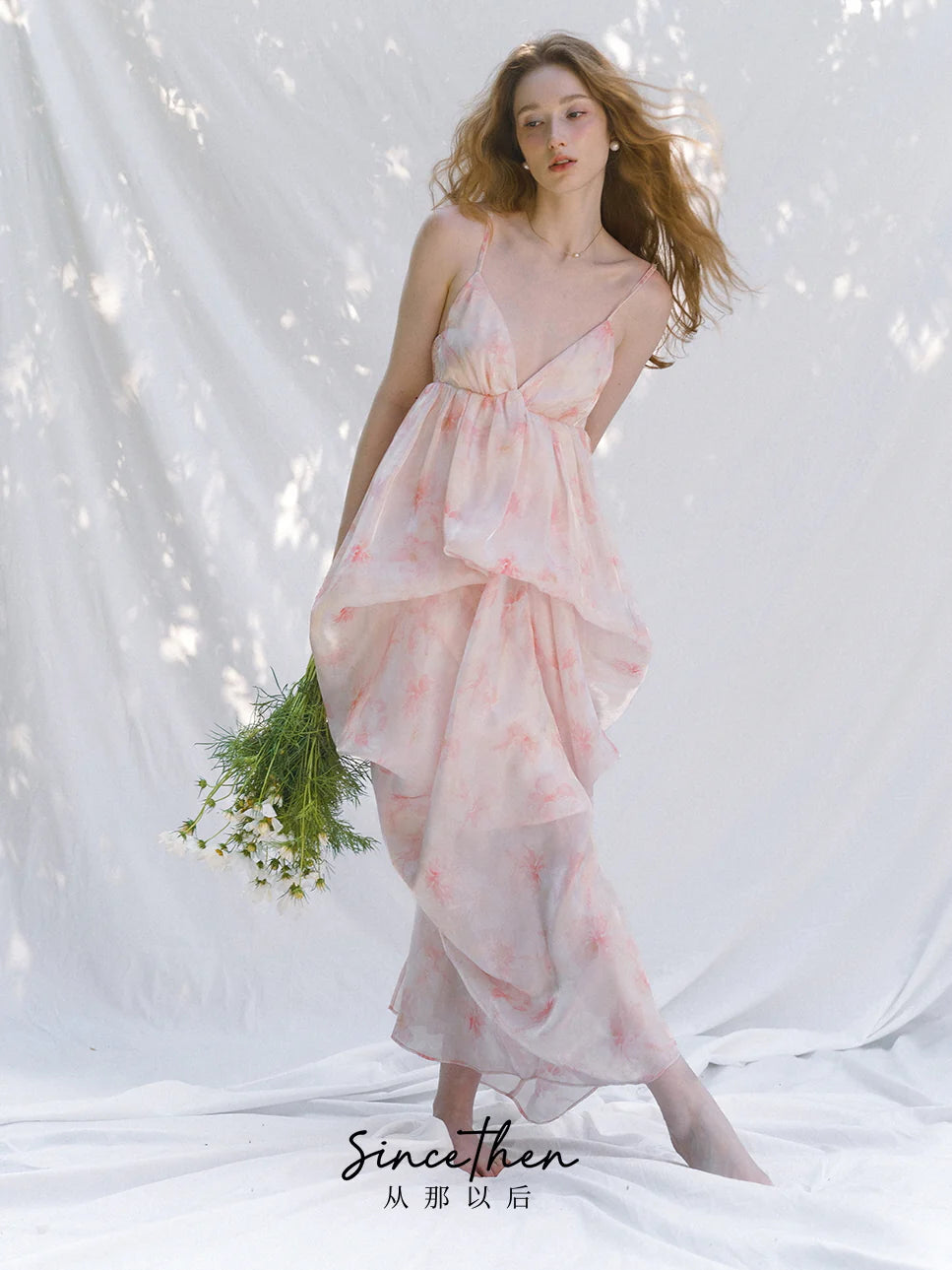Emmeline Pink Floral Maxi Dress