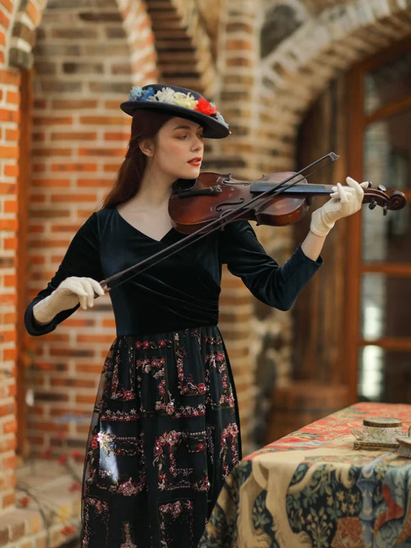 Velvety Symphony of Elegance Dress