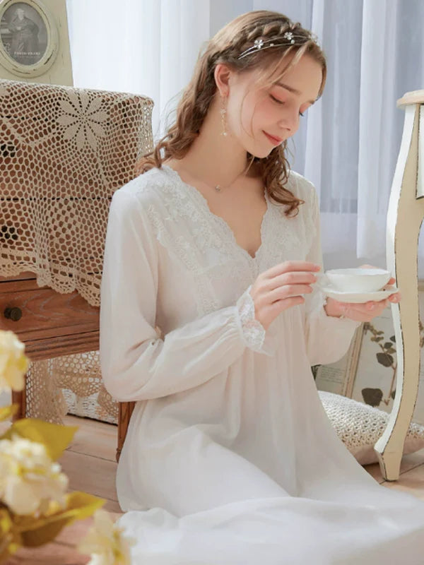 Pure White French Vintage Nightgown