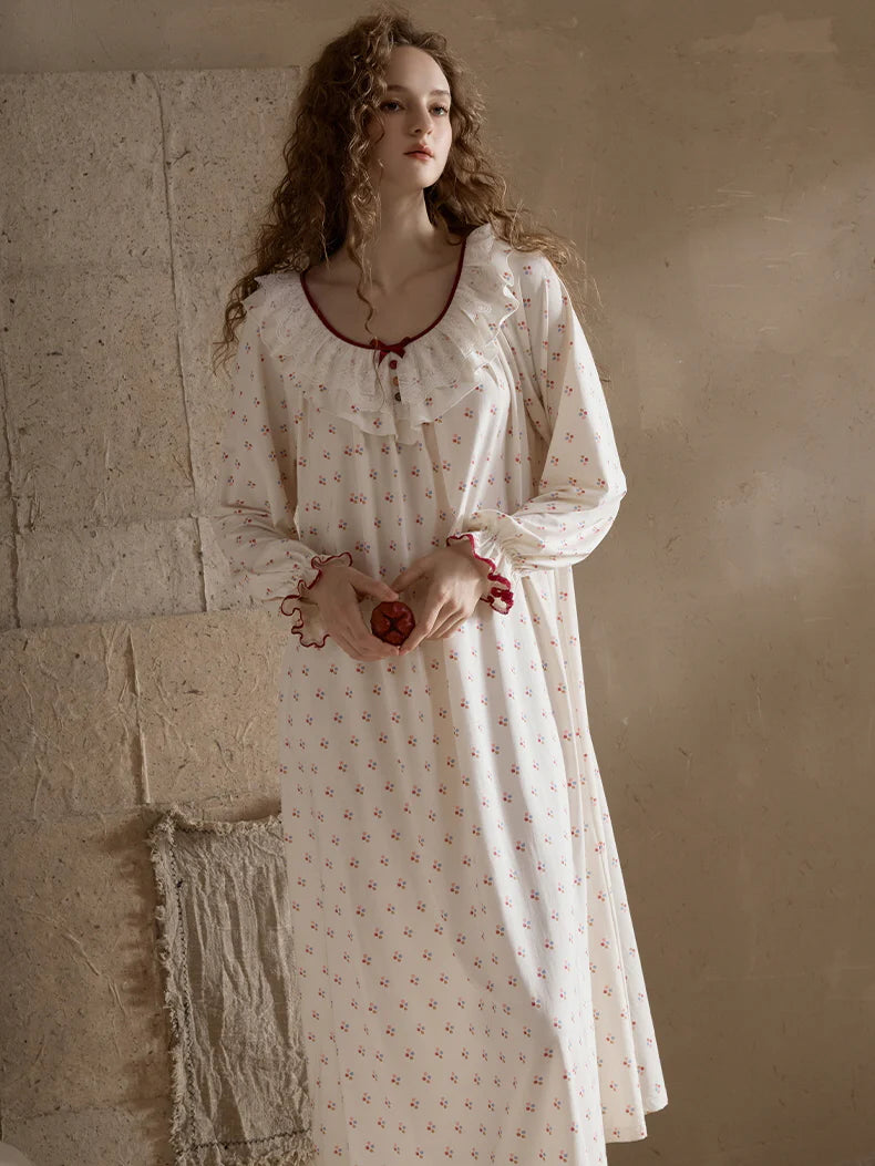 Vintage Rose Ruffle Nightgown