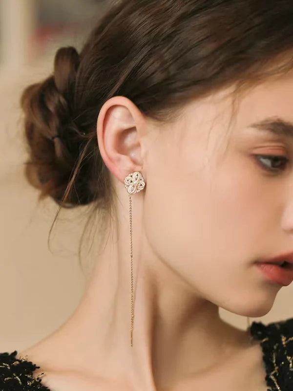 Gray Drop Pearl Surgical Earrings