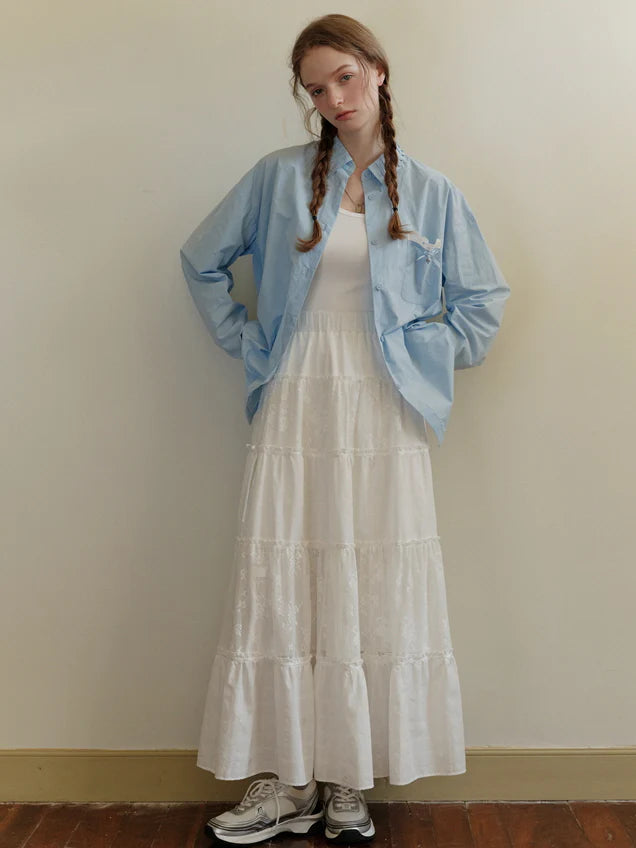 Sky Charm Cotton Blouse