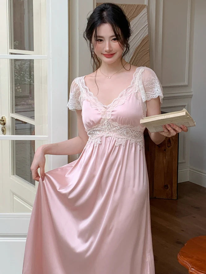 Vintage Light Pink Lace Nightgown