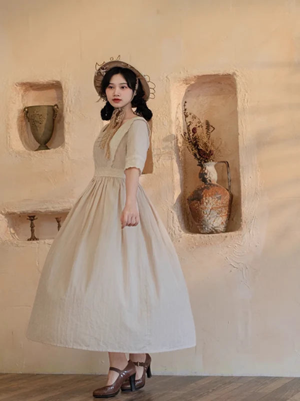 Ivory Elegance Lace-Adorned Dress