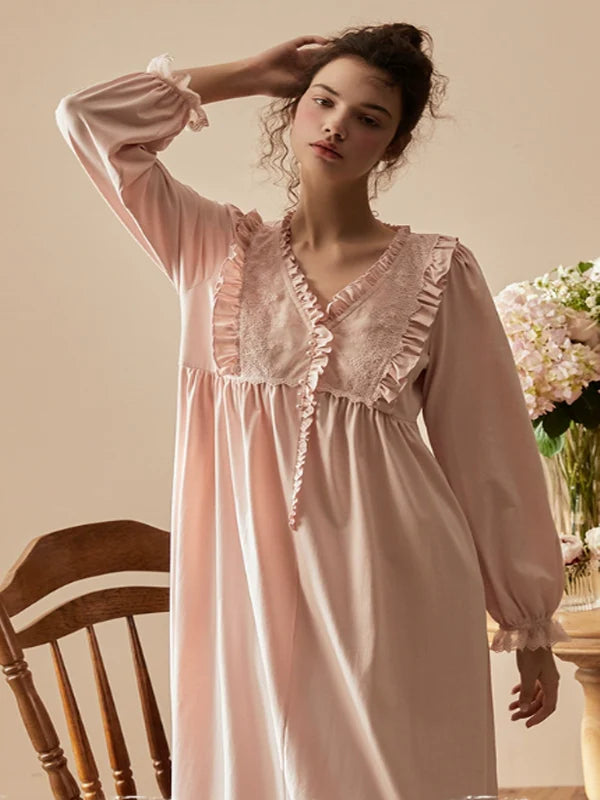 Blushing Cotton Elegance Nightgown