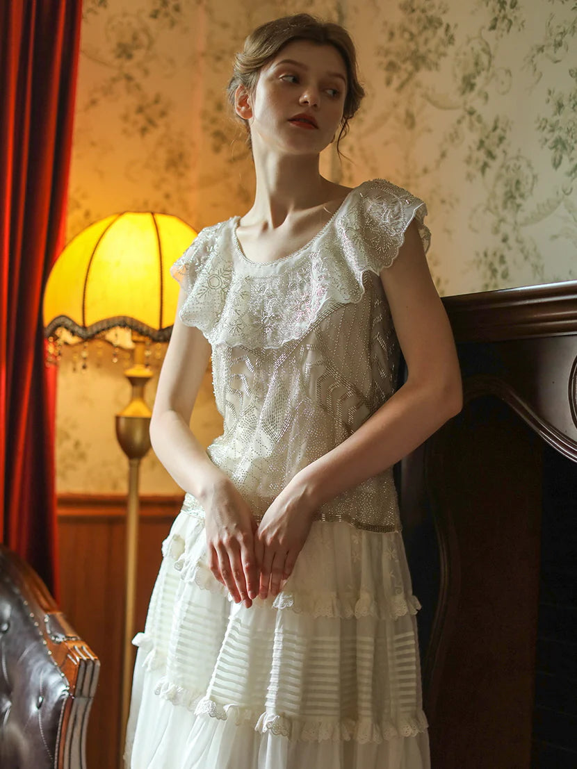 Emily's Vintage Beaded Elegance Top