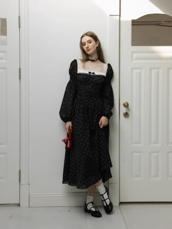 Enchanted Rose Black Dress