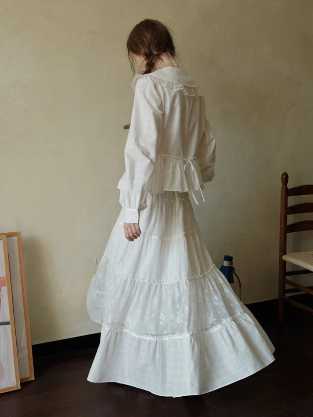 Dreamy Lace Tiered Maxi Skirt