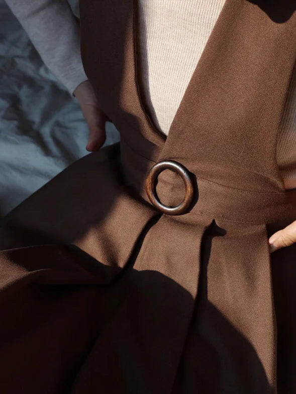 Vintage Elegance Cross-Strap A-Line Dress