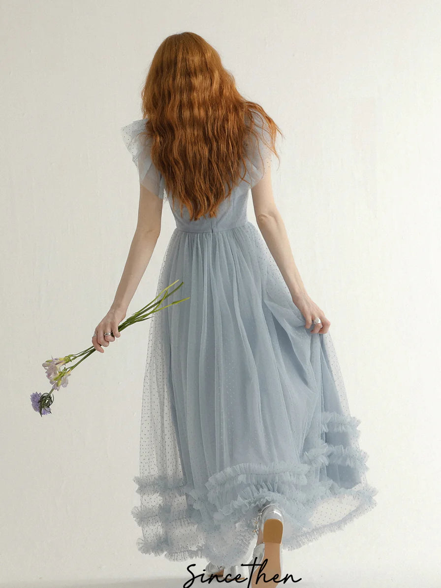 Fairy Ruffle Light Blue Tulle Dress