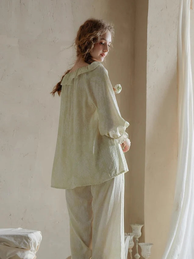 Ethereal Ruffled Floral Nightwear Set