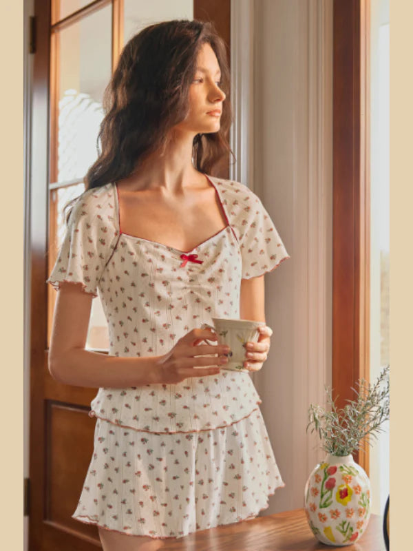 Cherry Blossom Delight Short Pajama Set