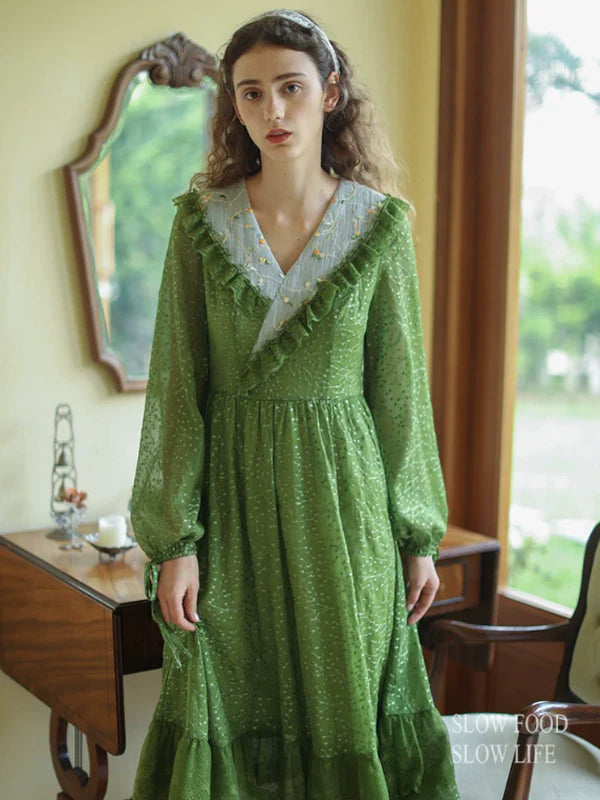 Green Serenity Frills Dress
