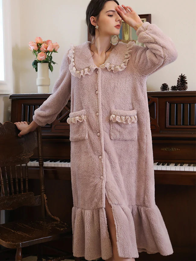 Lavender Ruffled Collar Dream Robe