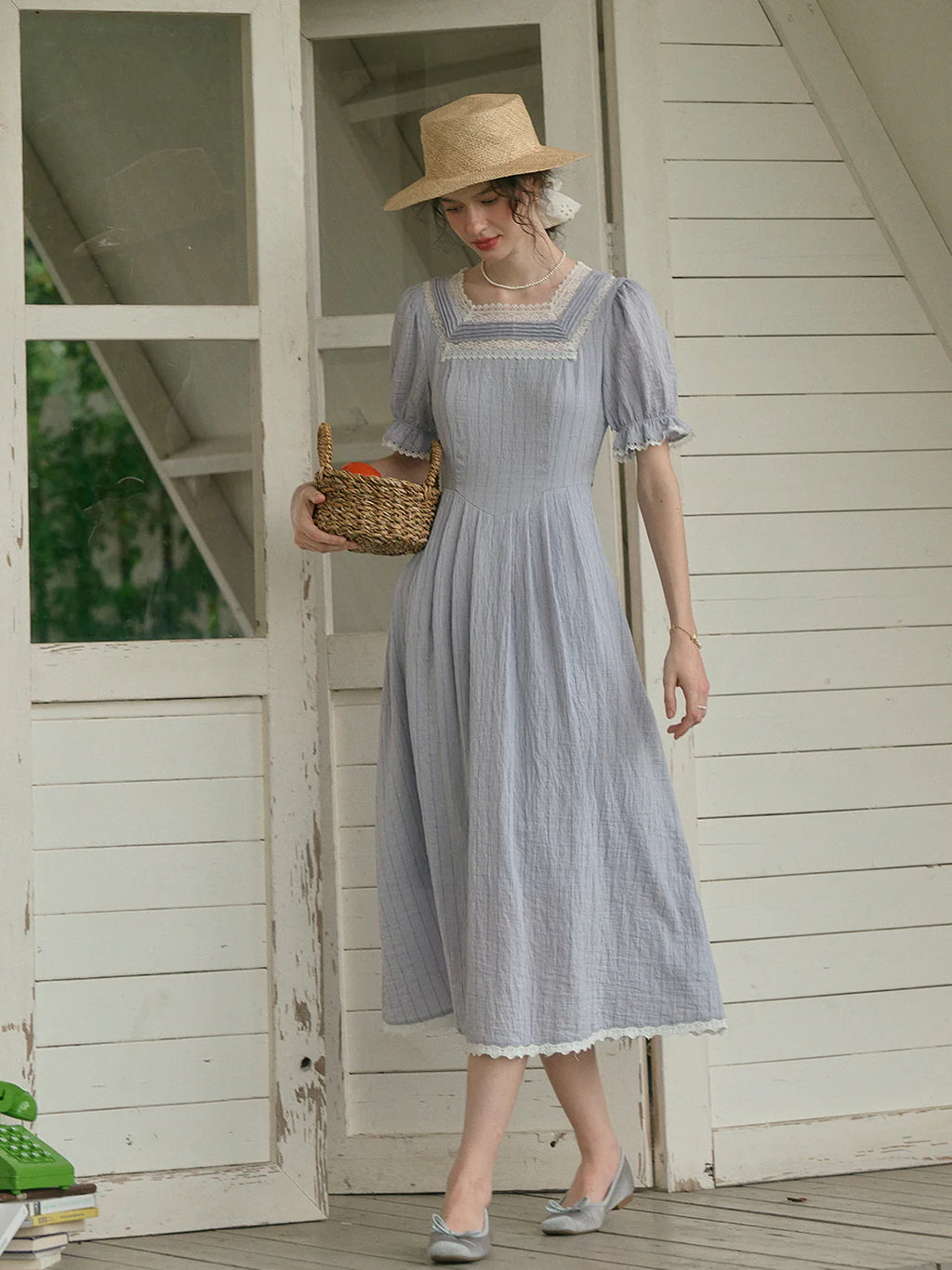 Sophia's Lace Whisper Blue Dress