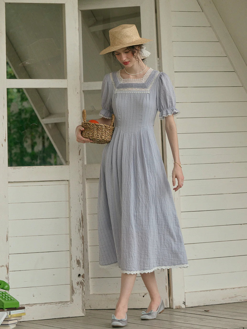 Sophia's Lace Whisper Blue Dress