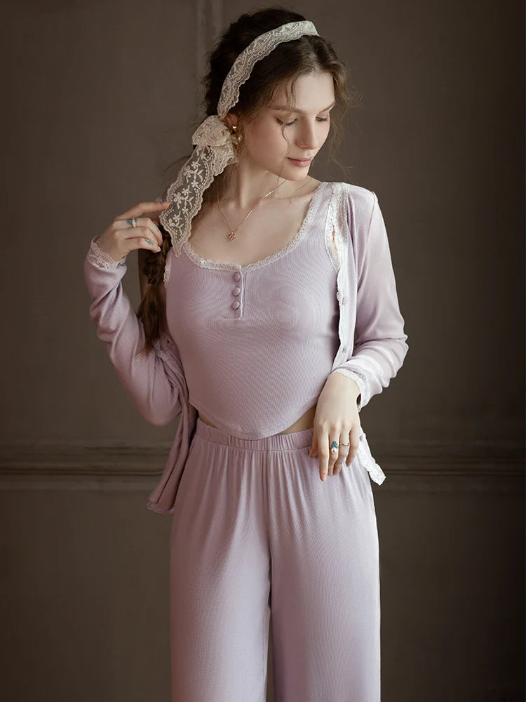 Lavender Bloom Modal Pajama Set