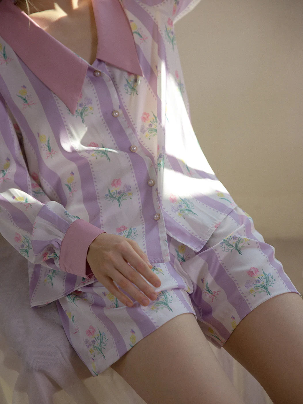 Whimsical Blossom Silk Pajama