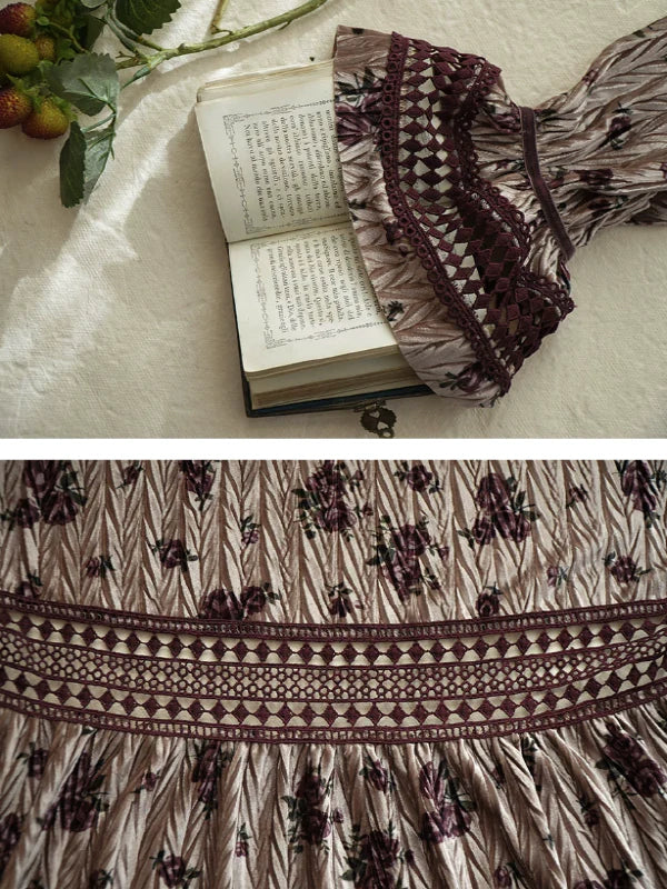 Wine Rose Lace in Dusk Dress