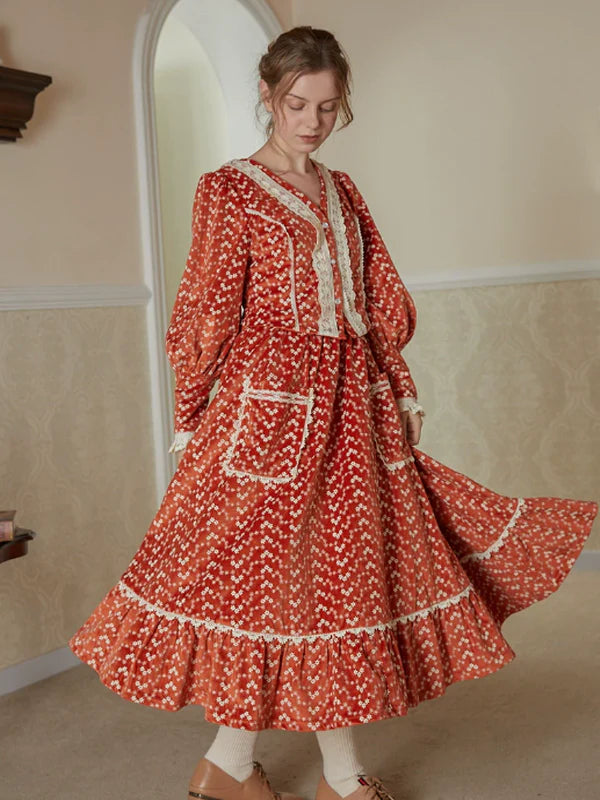 Autumn's Flaming Whisper Dress