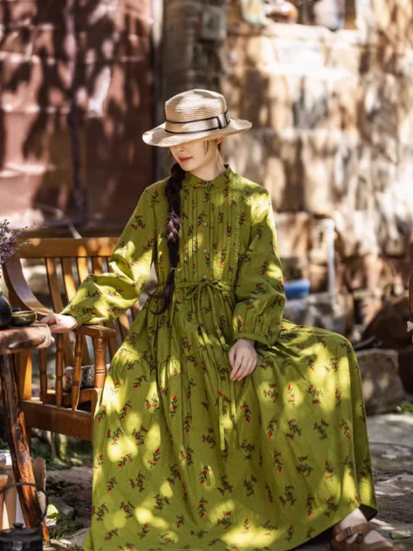 Green Harmony Floral Dress