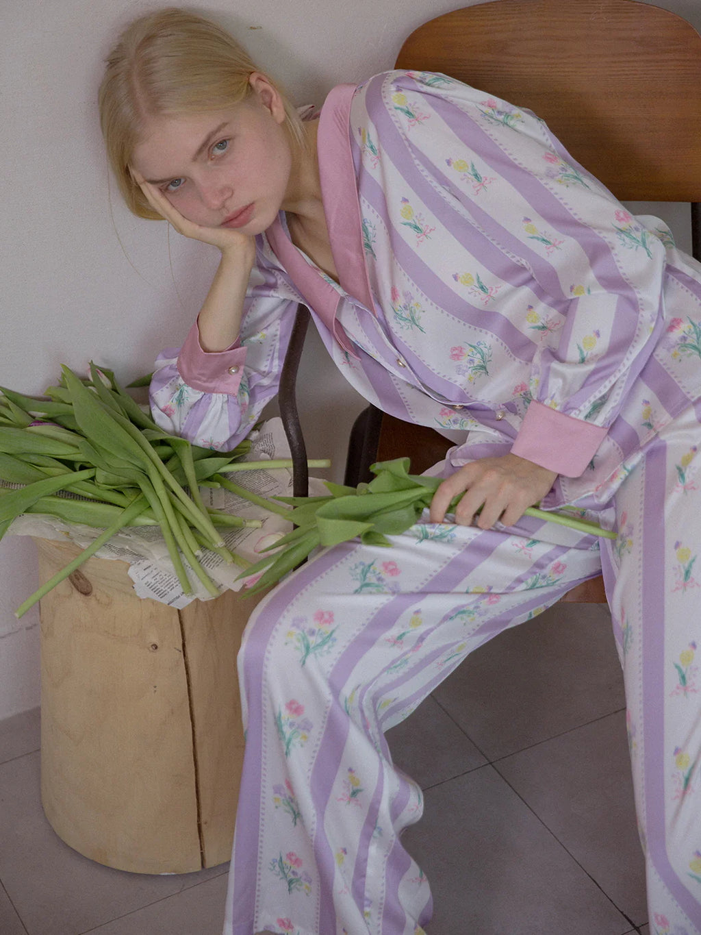 Whimsical Blossom Silk Pajama