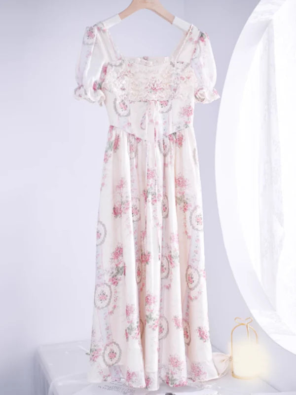 Floral Elegance Frill Dress