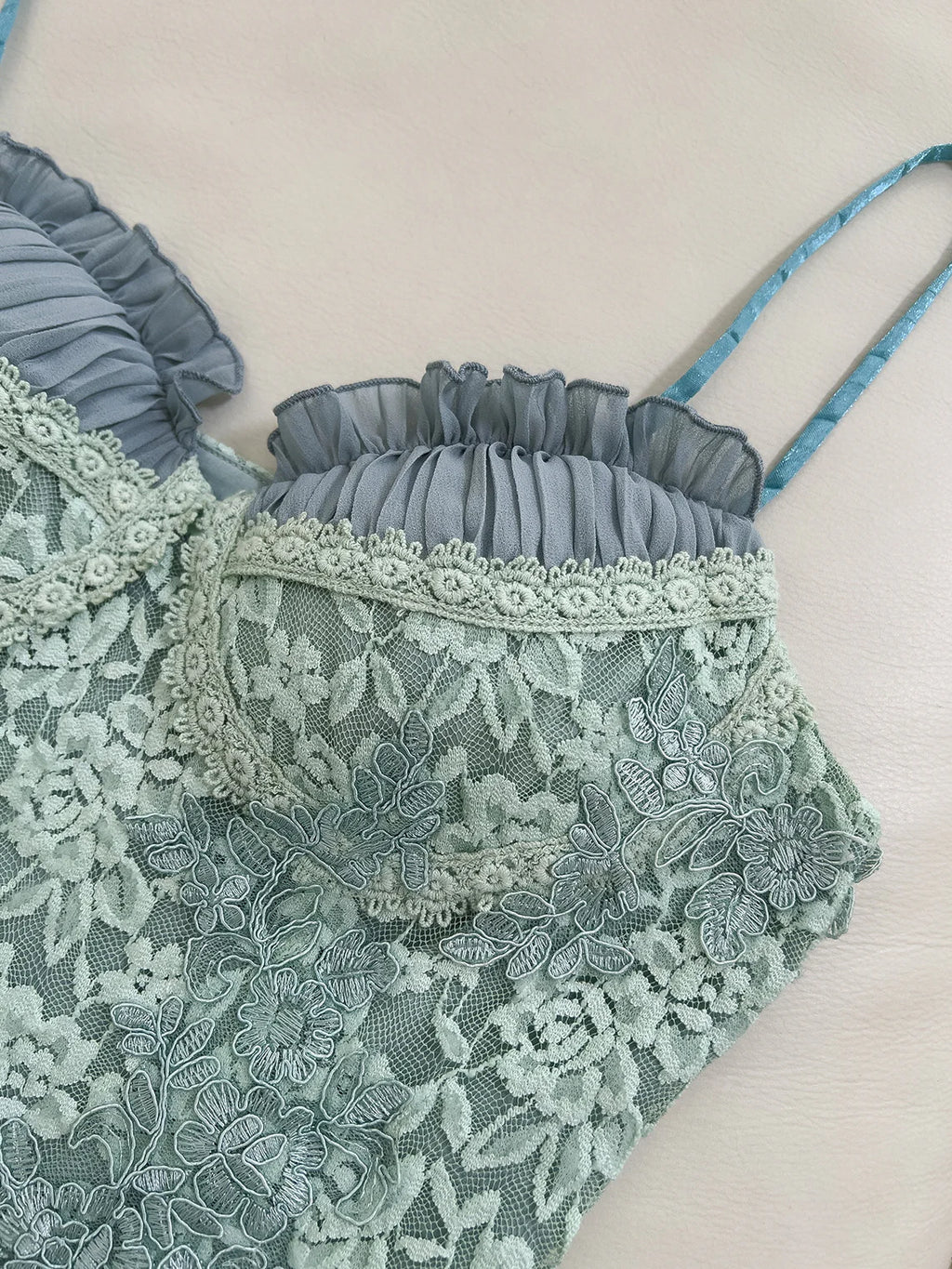 Fairytale Floral Blue Lace Dress